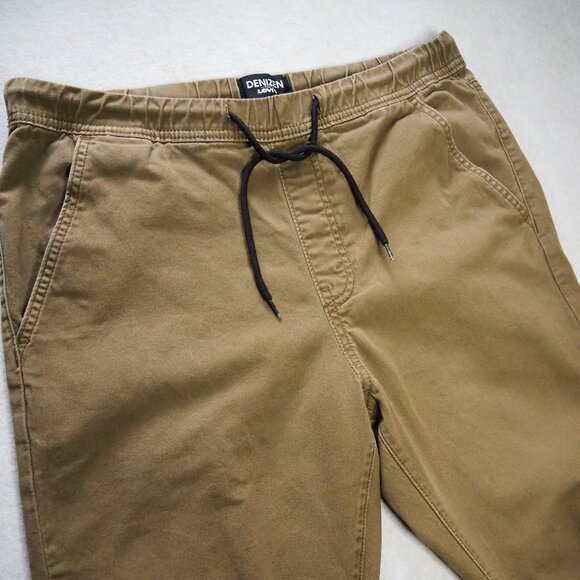Levi's Denizen Men's Khaki Jogger Pants Size L / W36 L27 Elastic Drawstring - Picture 1 of 7